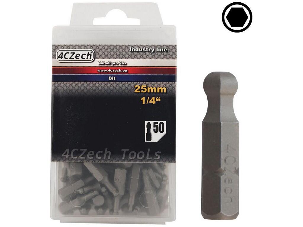 Bit 1/4" 6HR s kuličkou 2,5mm délka 25mm balení 50ks - 4CZ-8077-25-50