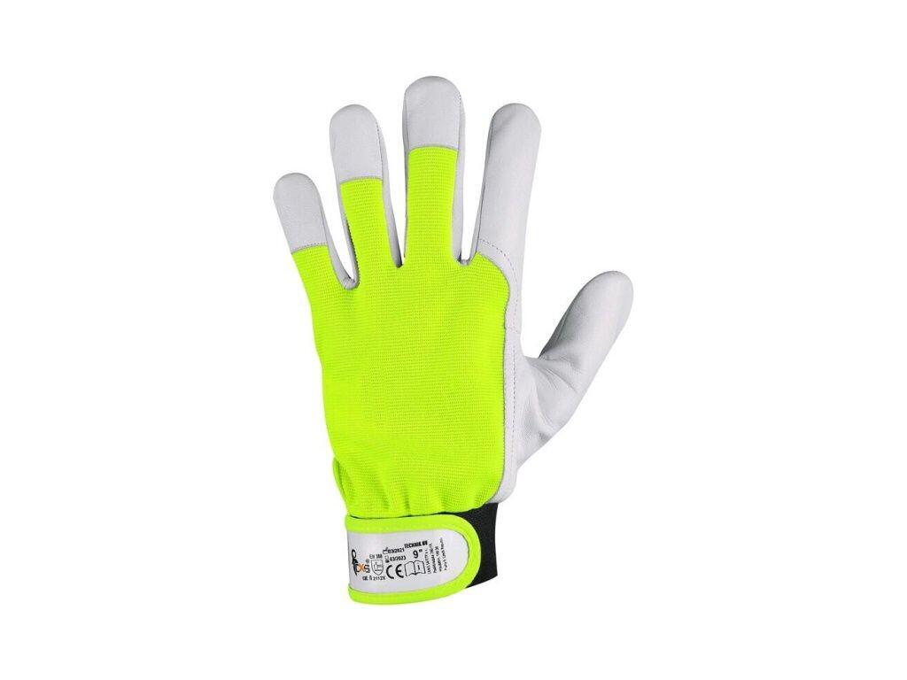 Rukavice TECHNIK HV, kombinované, žluté, vel. 11 b1/240 - CN-3210-086-034-11