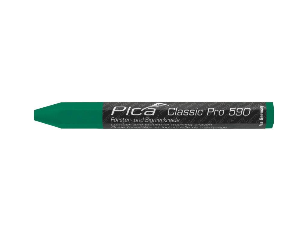 PICA KŘÍDOVÝ ZNAČKOVAČ PRO - PÍŠE NA MOKRÉ I SUCHÉ DŘEVO, KOV, KÁMEN, BETON, PLAST A DALŠÍ MATERIÁL, 120x12mm -12ks V BALENÍ, CENA ZA 1ks - ZELENÝ - PC-590/36