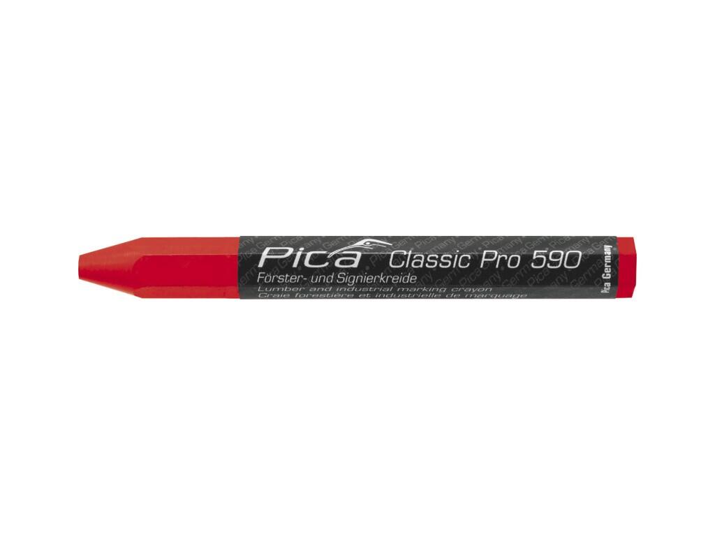 PICA KŘÍDOVÝ ZNAČKOVAČ PRO - PÍŠE NA MOKRÉ I SUCHÉ DŘEVO, KOV, KÁMEN, BETON, PLAST A DALŠÍ MATERIÁL, 120x12mm -12ks V BALENÍ, CENA ZA 1ks - ČERVENÝ - PC-590/40