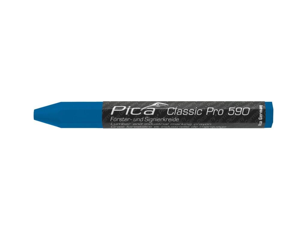 PICA KŘÍDOVÝ ZNAČKOVAČ PRO - PÍŠE NA MOKRÉ I SUCHÉ DŘEVO, KOV, KÁMEN, BETON, PLAST A DALŠÍ MATERIÁL, 120x12mm -12ks V BALENÍ, CENA ZA 1ks - MODRÝ - PC-590/41