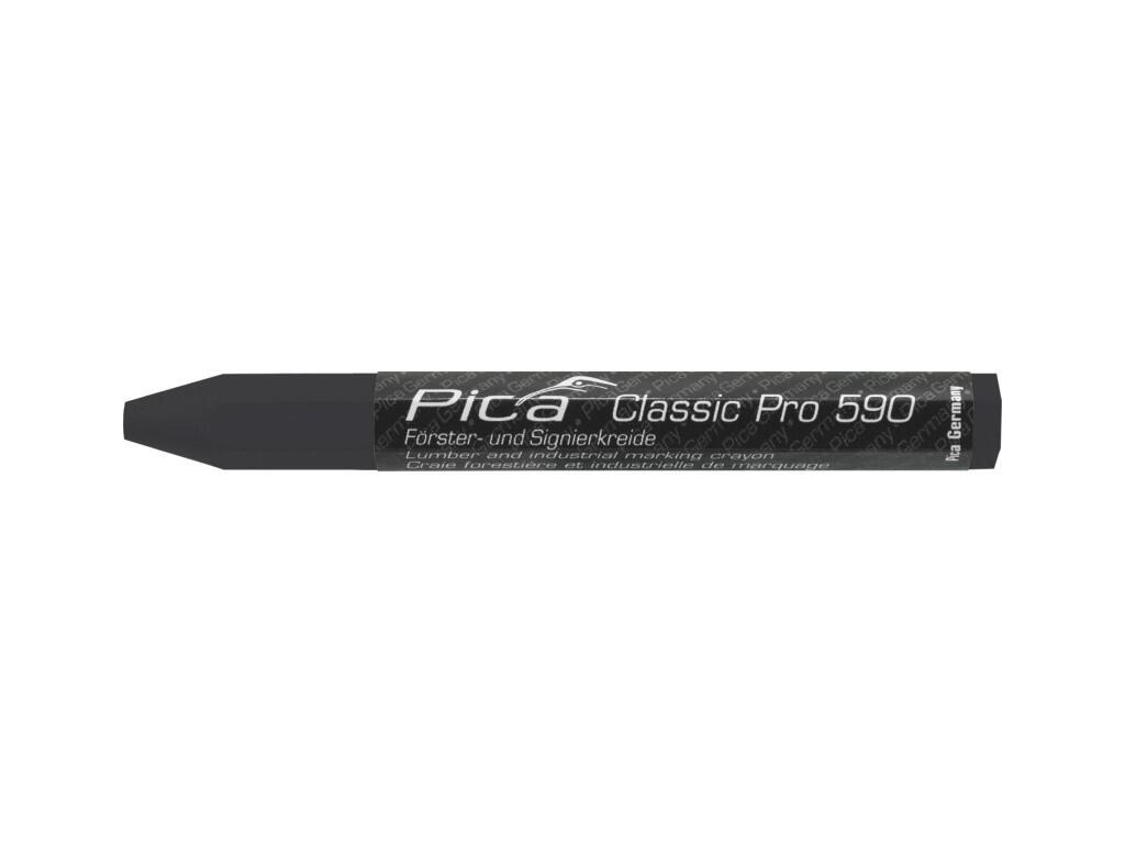 PICA KŘÍDOVÝ ZNAČKOVAČ PRO - PÍŠE NA MOKRÉ I SUCHÉ DŘEVO, KOV, KÁMEN, BETON, PLAST A DALŠÍ MATERIÁL, 120x12mm -12ks V BALENÍ, CENA ZA 1ks - ČERNÝ - PC-590/46