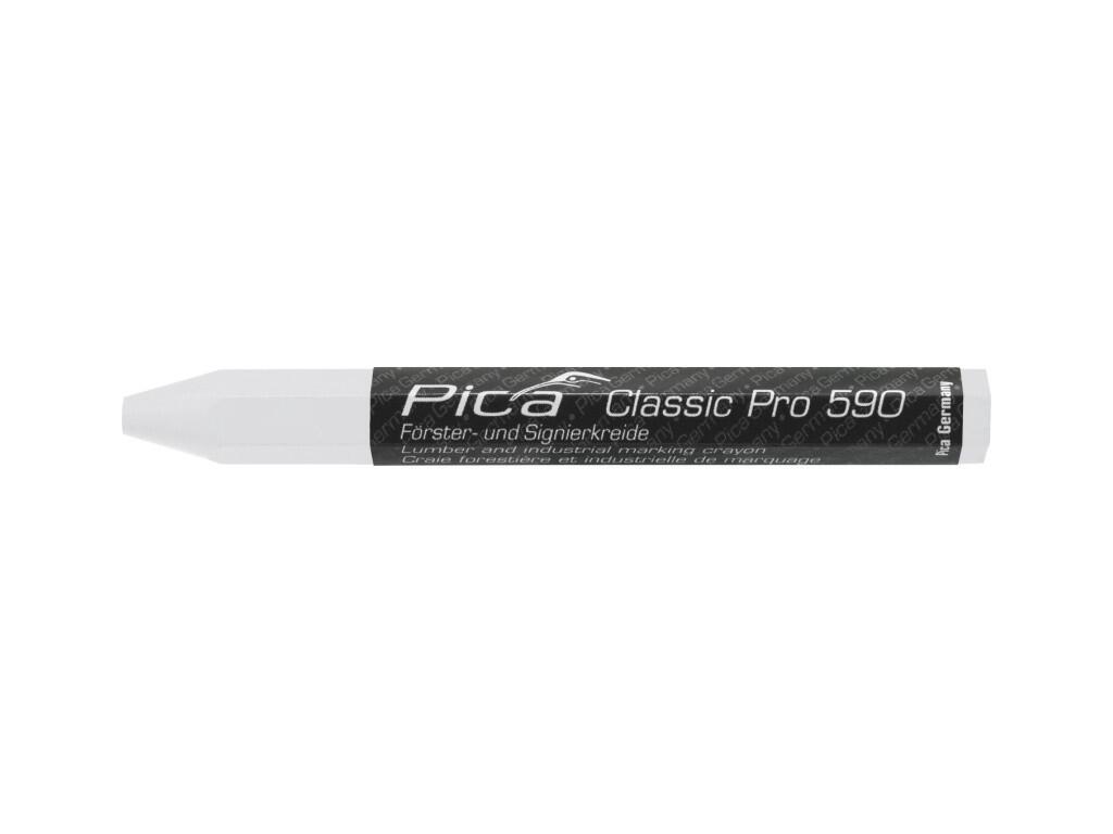 PICA KŘÍDOVÝ ZNAČKOVAČ PRO - PÍŠE NA MOKRÉ I SUCHÉ DŘEVO, KOV, KÁMEN, BETON, PLAST A DALŠÍ MATERIÁL, 120x12mm - 12ks V BALENÍ, CENA ZA 1ks - BÍLÝ - PC-590/52