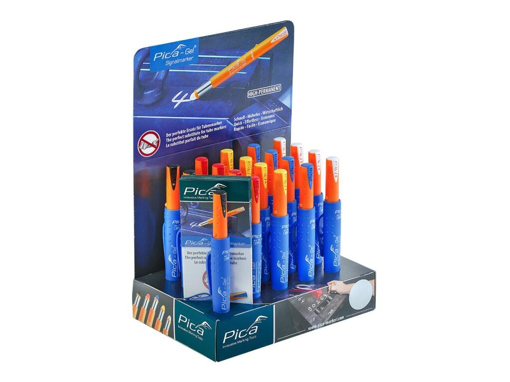 PICA GELOVÝ SIGNÁLNÍ ZNAČKOVAČ DISPLAY BASIC - 4x ČERNÝ, 4x ČERVENÝ, 4x ŽLUTÝ, 4x MODRÝ, 4x BÍLÝ - PC-8020