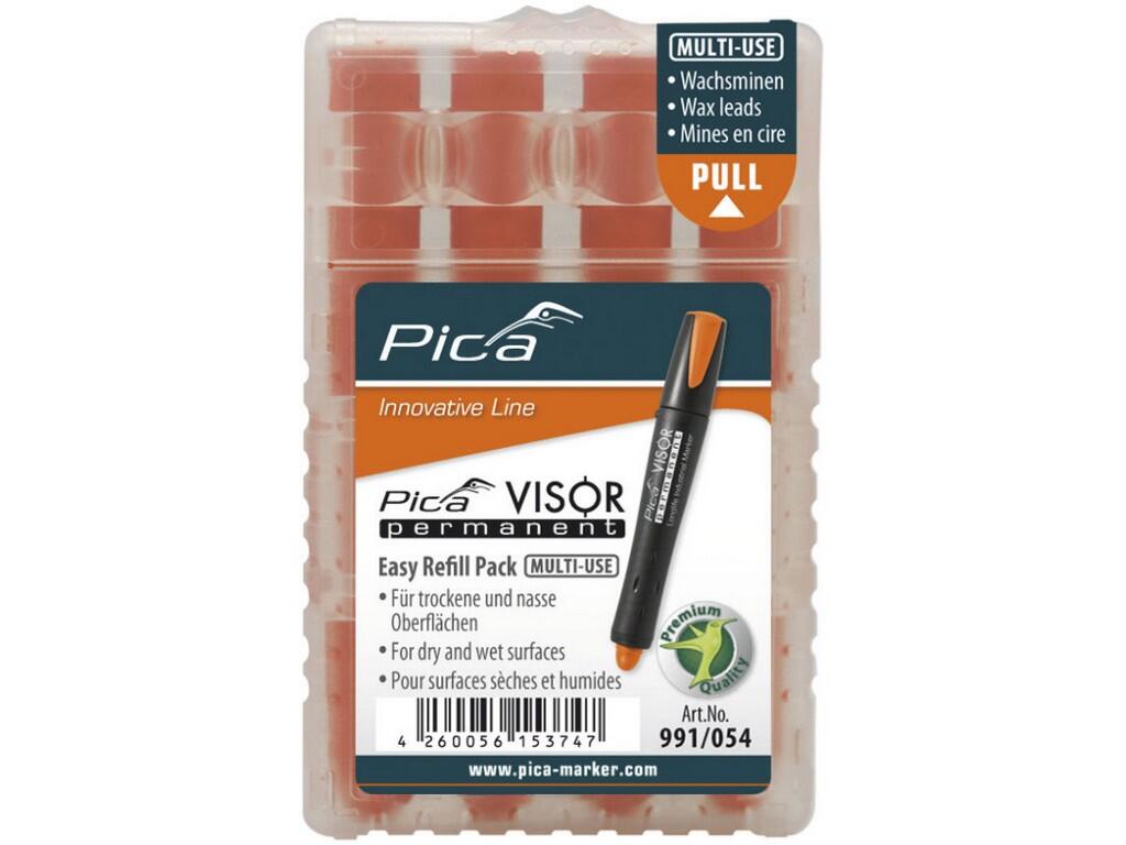 TUHY NÁHRADNÍ PRO PICA VISOR PERMANENT - 4ks V BALENÍ - ORANŽOVÉ FLUORESCENČNÍ - PC-991/054