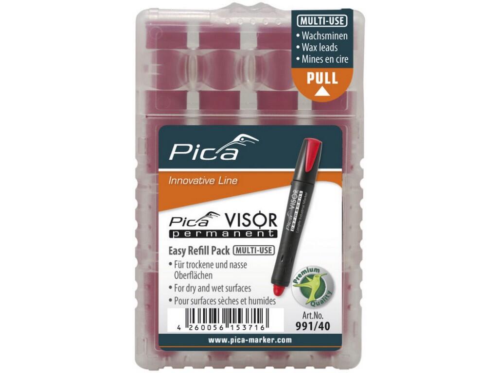 TUHY NÁHRADNÍ PRO PICA VISOR PERMANENT - 4ks V BALENÍ - ČERVENÉ - PC-991/40