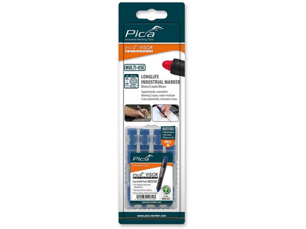 TUHY NÁHRADNÍ PRO PICA VISOR PERMANENT - 4ks V BALENÍ - MODRÉ - BLISTER - PC-991/41/SB