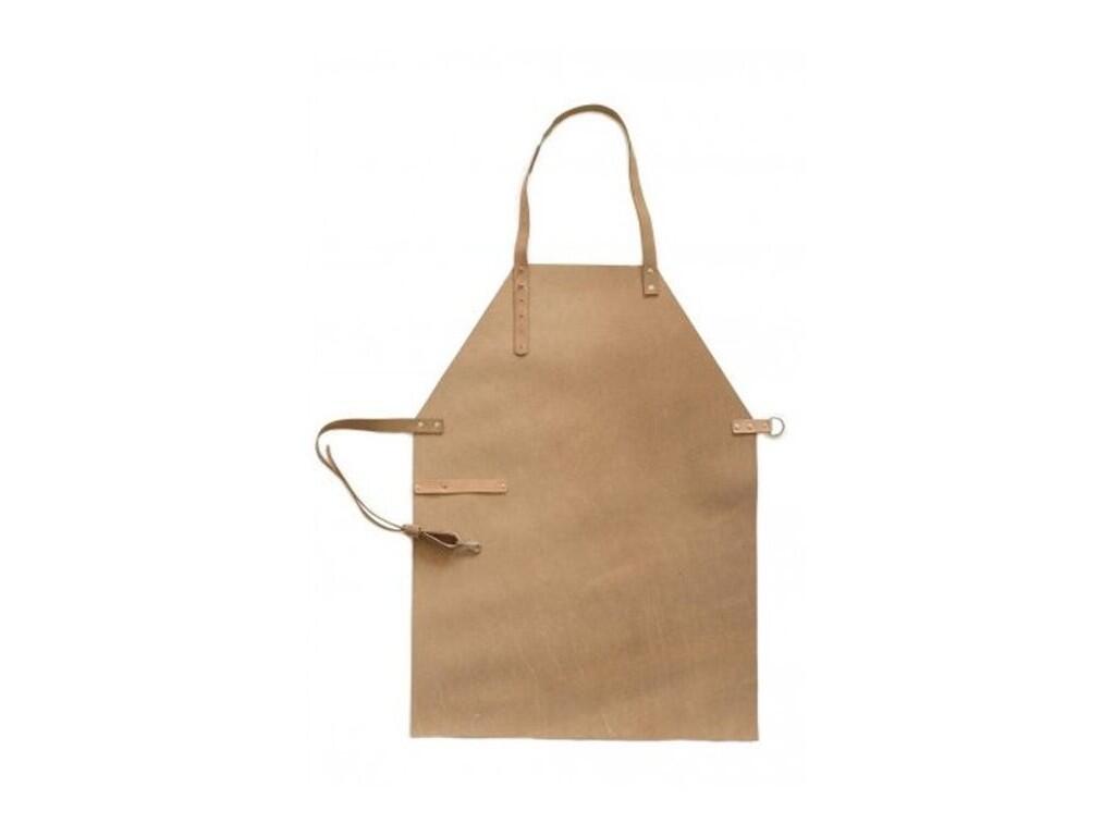 Zástěra barová z hovězí štípenky + kožené stavitelné zapínání. Rozměry v/š : 77×55 cm. Výroba na zakázku od 10-ti kusů. - LOCH-Z2