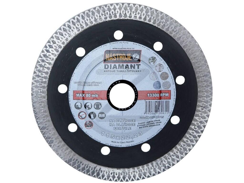 Kotouč diamantový TURBO síťovaný 115x1,3x22mm - IM-DK-TM115