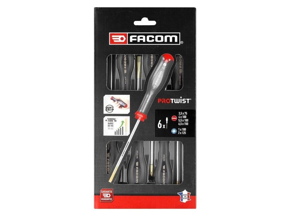 6DÍLNÁ SADA ŠROUBOVÁKŮ PROTWIST (PL 3.5X75 - 4x100 - 5.5x100 - 6.5X150 mm, PZ 1x100 - 2x125 mm) - FC-AT.1PB