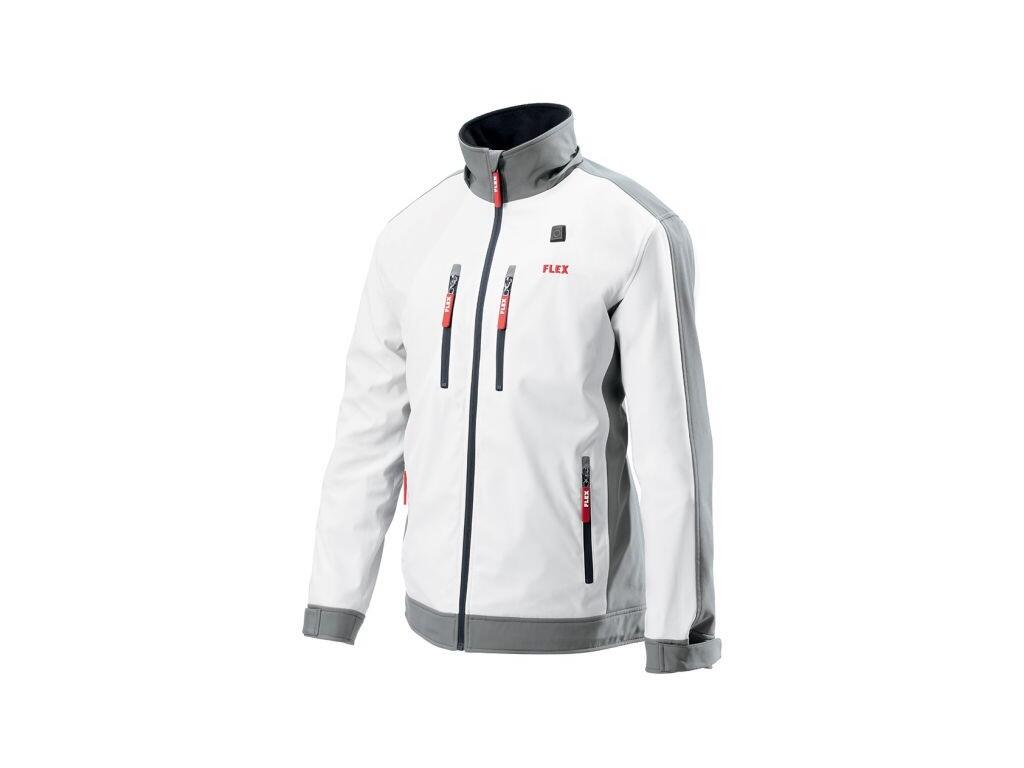 Aku-vyhřívaná bunda Sofshell TJ White 10.8/18.0 XL pánská + PS 10,8/18,0 aku adaptér /FlexPack/ FLEX - FX-511943