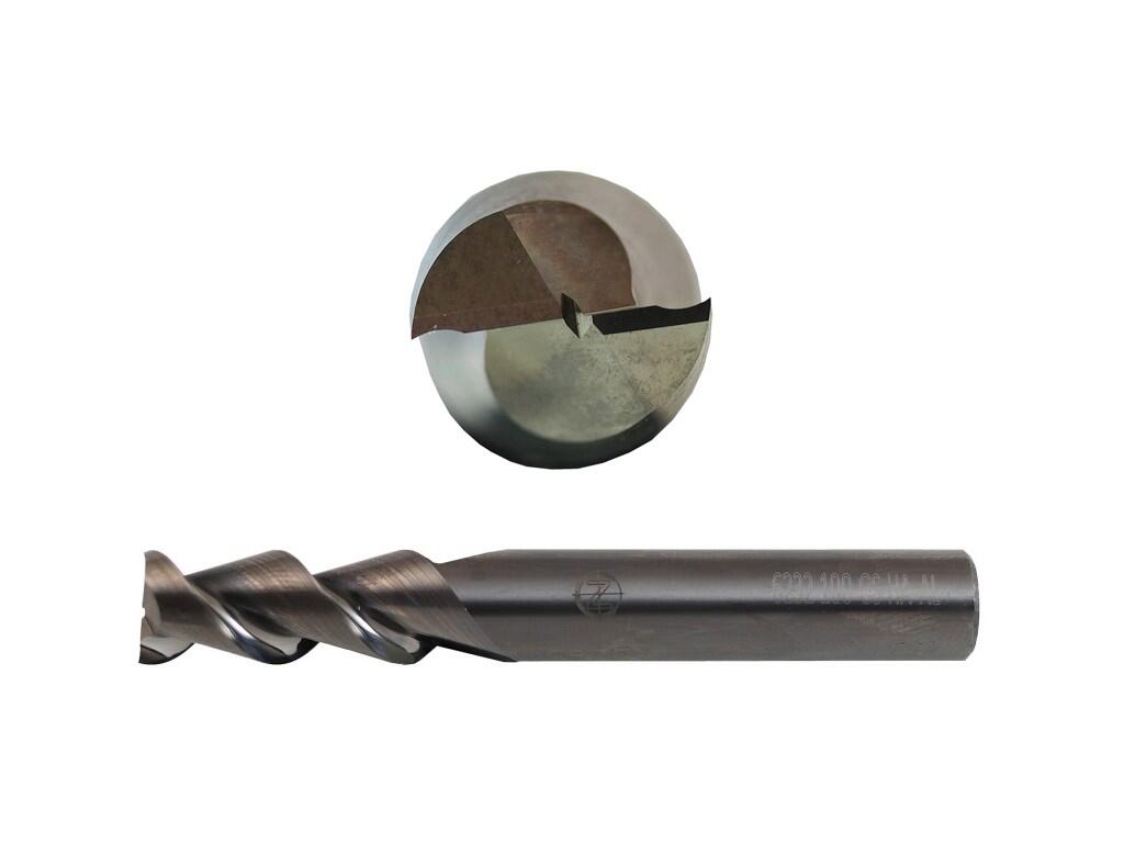 Fréza 9-72/23mm, 2břity, stopka 10mm čelní válcová, břit přes střed, na neželezné kovy - CZTK-6232-090-GS-AL-HA
