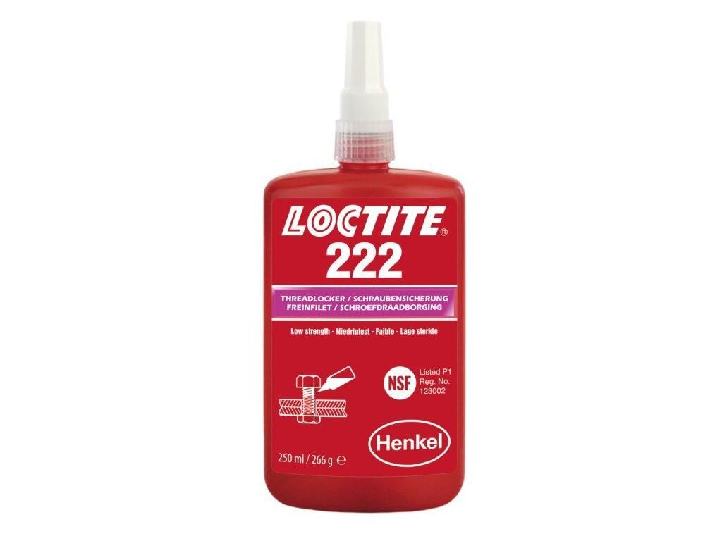 Loctite 222 / 250 ml pro zajišťování a těsnění závitových spojů, které vyžadují snadnou demontáž za použití běžného ručního nářadí - LC-222-250