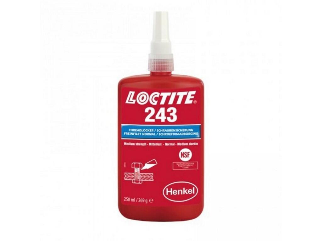 Loctite 243 / 250 ml pro zajišťování a utěsňování závitových spojů, které mají být demontovatelné běžným ručním nářadím - LC-243-250