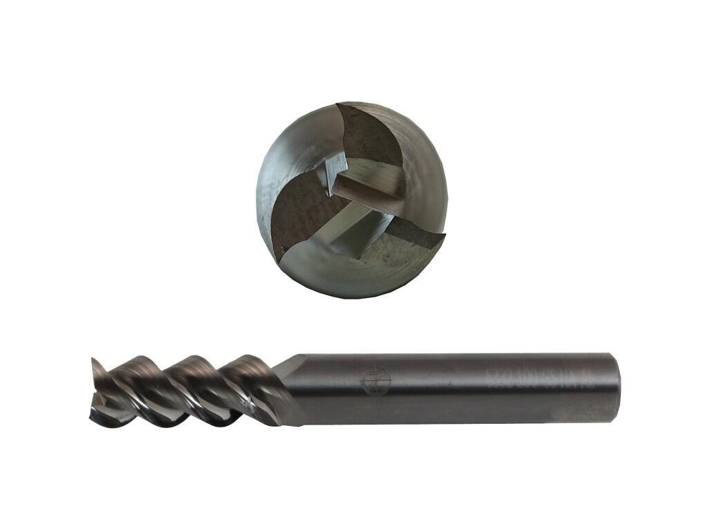 Fréza 3,5-50/11mm, 3břity, stopka 4mm čelní válcová, břit přes střed, na neželezné kovy - CZTK-6332-035-GS-AL-HA
