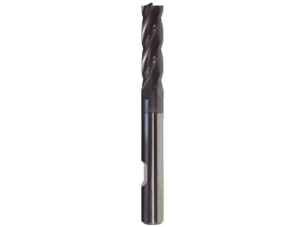 Fréza 5-64/25mm 4břity, stopka 5mm, čelní válcová, břit přes střed, prodloužená - CZTK-6443-050-GS-HA
