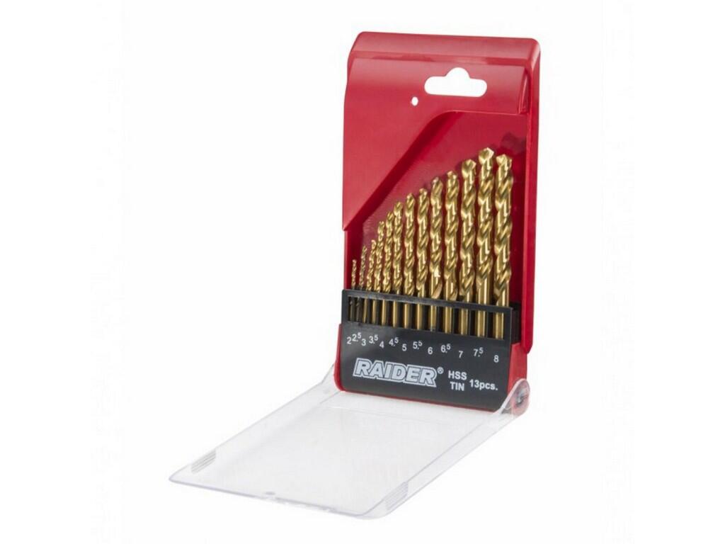 Sada vrtáků 13ks Ø2-8mm HSS+TIN - TM-150683