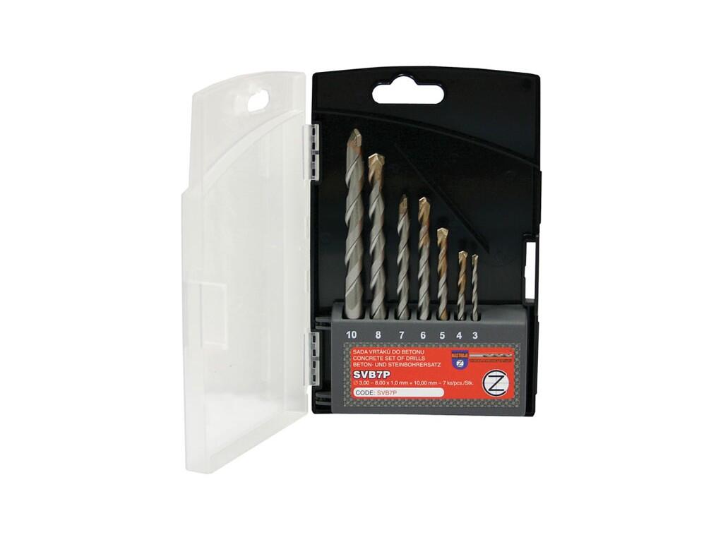 Sada vrtáků do betonu 7-dílná 3,4,5,6,7,8,10mm HOBBY - SVB500-7P