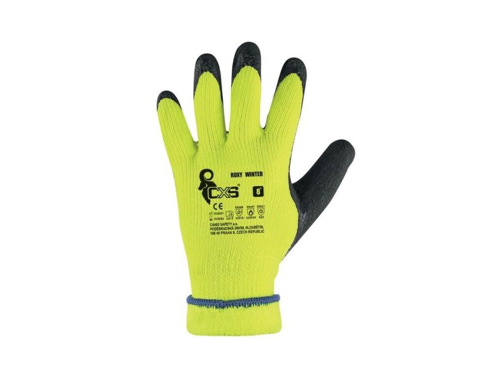 Rukavice ROXY WINTER, zimní, máčené v latexu, černo-žluté, vel. 09 - CN-3700-010-160-09