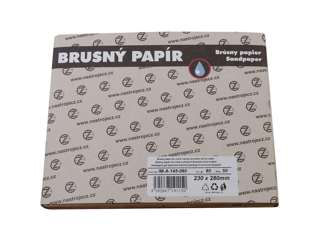 Brusný papír 230x280mm zrnitost 120 pro ruční i strojní broušení dřeva a laků - IM-A-145-120