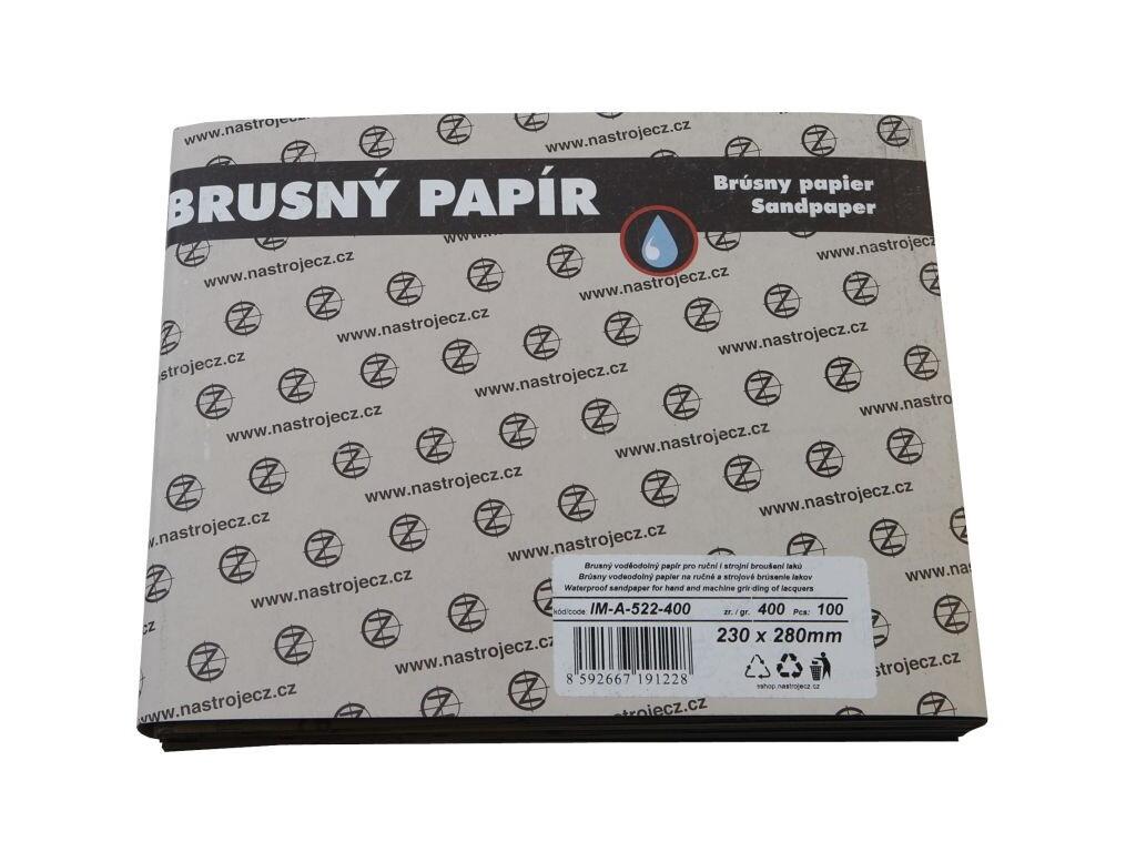 Brusný voděodolný papír 230x280mm zrnitost 180 pro ruční i strojní broušení laků - IM-A-522-180