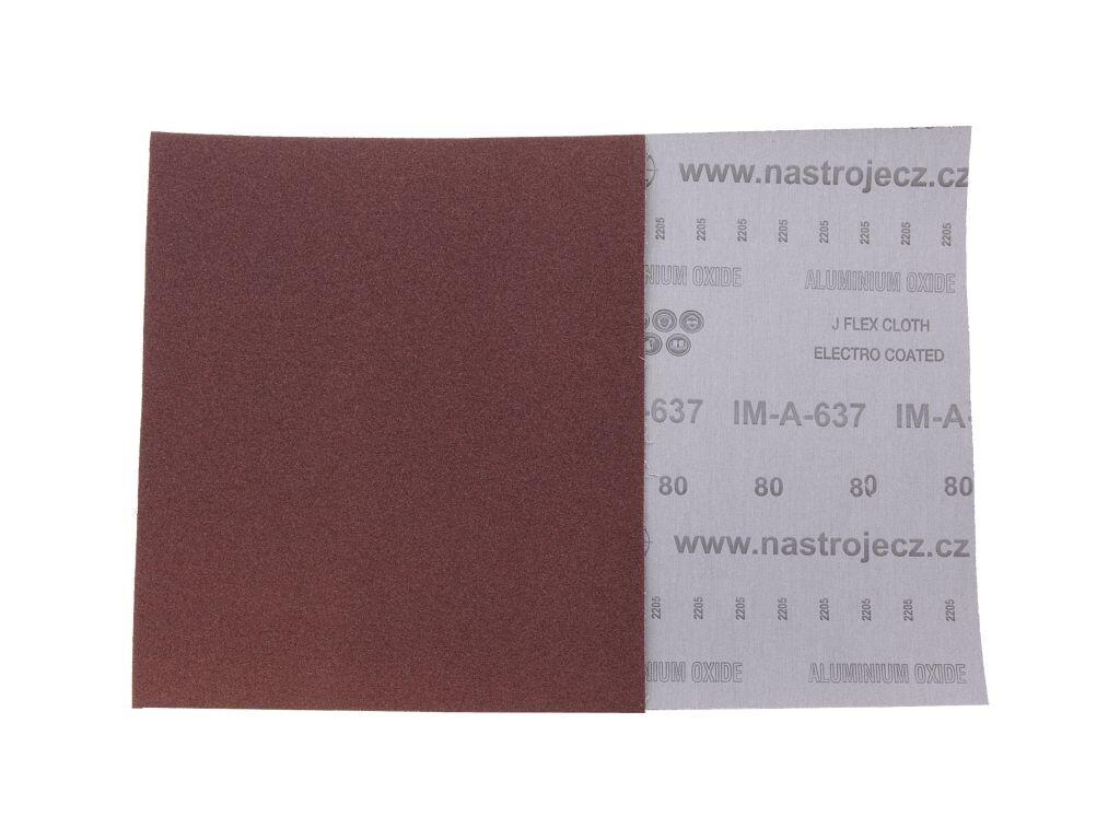 Brusné plátno 230x280mm zrnitost 80 pro ruční a strojní broušení kovů a dřeva - IM-A-637-080