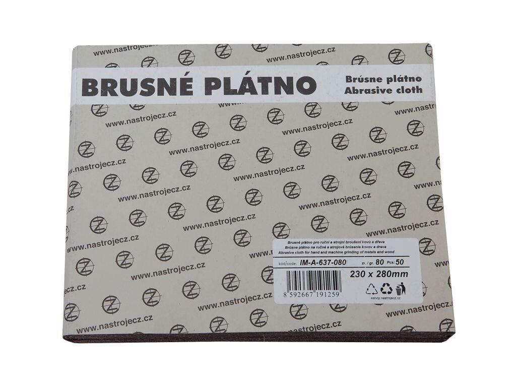 Brusné plátno 230x280mm zrnitost 100 pro ruční a strojní broušení kovů a dřeva - IM-A-637-100