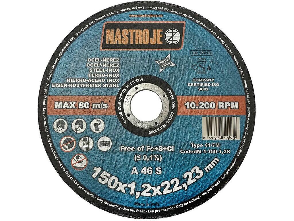Kotouč řezný 150x1,2x22 na ocel a nerez 100 ks v bal. - certifikát OSA - IM-1-150-1,2R