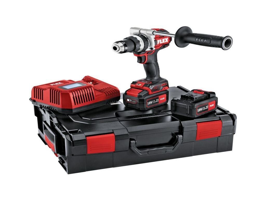 PD 2G HD 18.0-EC Set/5.0 2-rychl. aku-vrtačka s příklepem s funkcí Turbo, postranní rukojeť, L-Boxx 136, 2 x akumulátor AP 18.0/5.0, 1 x nabíječka CA 10.8/18.0 - FX-515701