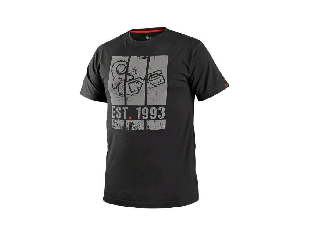 Tričko CXS WILDER, krátký rukáv, potisk CXS logo, černé, vel. M b1/60 - CN-1610-331-800-93