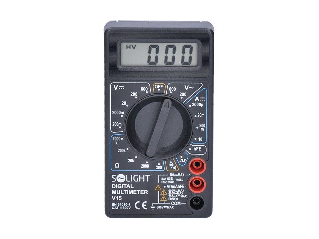 Multimetr, max. AC 500V, max. DC 500V/10A, test diody, bzučák b60 - SH-V15