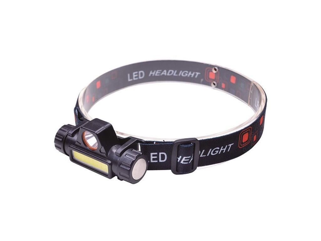 LED čelová nabíjecí svítilna, 3W + COB,150 + 60lm, Li-ion, USB b72 - SH-WN32