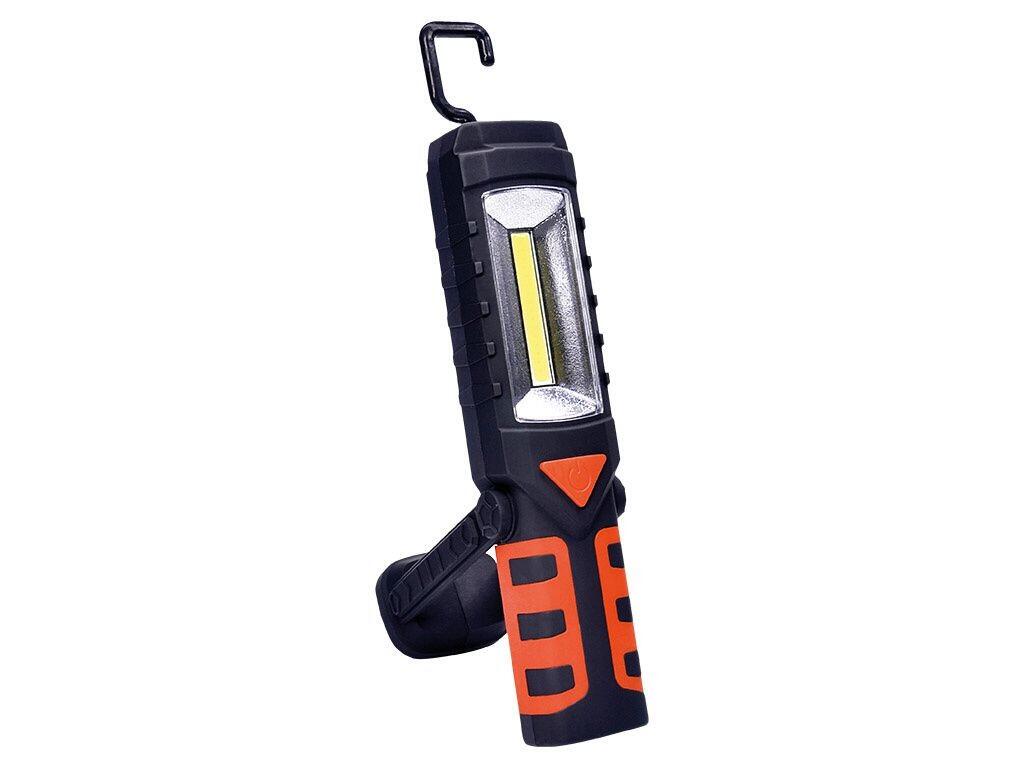 Multifunkční nabíjecí LED lampa,  3W COB, 250 + 40lm, Li-Ion, USB, černooranžová b24 - SH-WM16