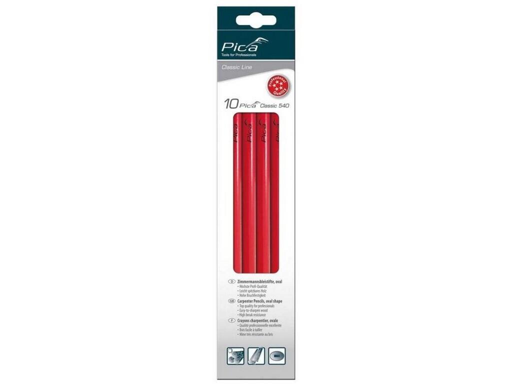 Tužka tesařská Pica Classic oválný tvar, 2H, červená, 30cm, neostřená, v krabičce po 10kusech - PC-540/30-10