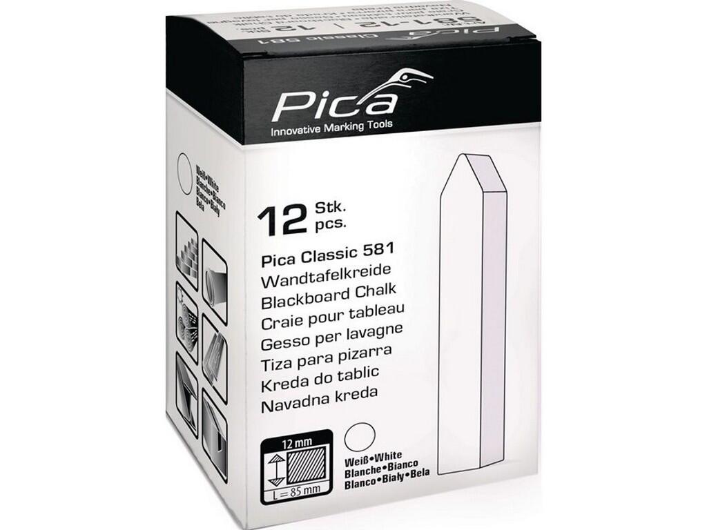 Křída Pica Classic bílá, 13x13x90mm (12 kusů / krabice) - PC-581-12
