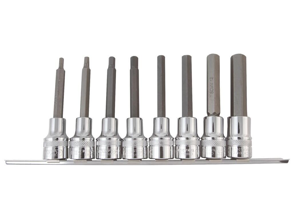 1/2" Sada hlavic zástrčných na liště - 6HR 4-5-6-7-8-10-12-14mm (délka 100mm) - 4CZ-126-L04