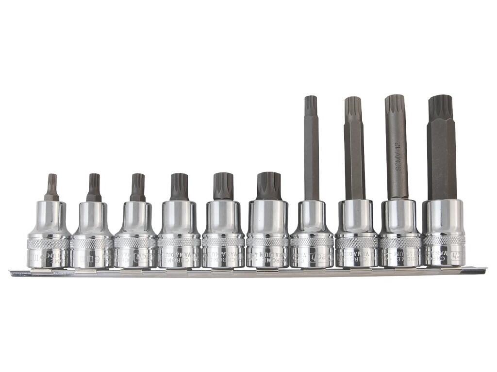 1/2" Sada hlavic zástrčných na liště - XZN M5-M6-M8-M10-M12-M14 XZN prodloužené M8-M10-M12-M14 - 4CZ-126-L08