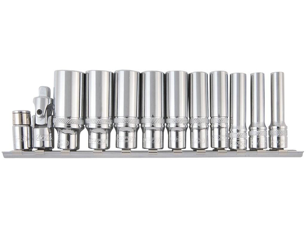 1/4" Sada hlavic prodloužených na liště - 4CZech ONE 5,5-6-7-8-9-10-11-12-13-14mm + kardan + adaptér na bity 1/4" - 4CZ-146-L02