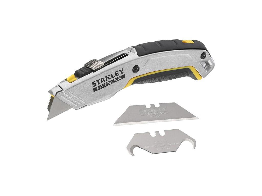 Dvouplátkový zasouvací nůž FatMax 180mm, ergonomická rukojeť s neklouzavým povrchem, integrovaný zásobník na 5 náhradních plátků - ST-0-10-789