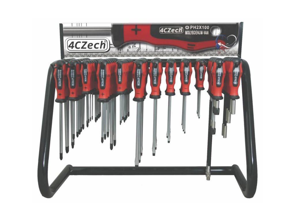 Stojánek se šroubováky PROFI PL,PH,PZ+držáky bitů - 4CZ-9999-03