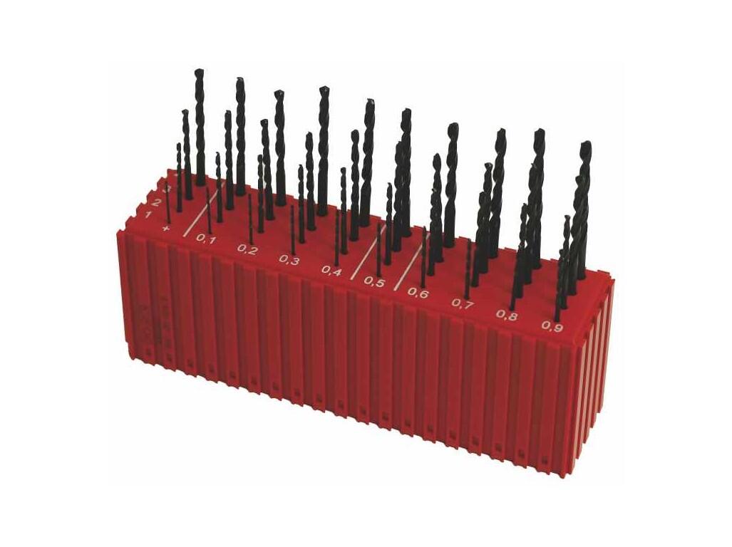 Sada vrtáků 40 dílů MODUL 1,00-4,90x0,1mm ČSN 221121RNHSS Pasivovaná, plastový stojánek - SV1121RNHSS-40P