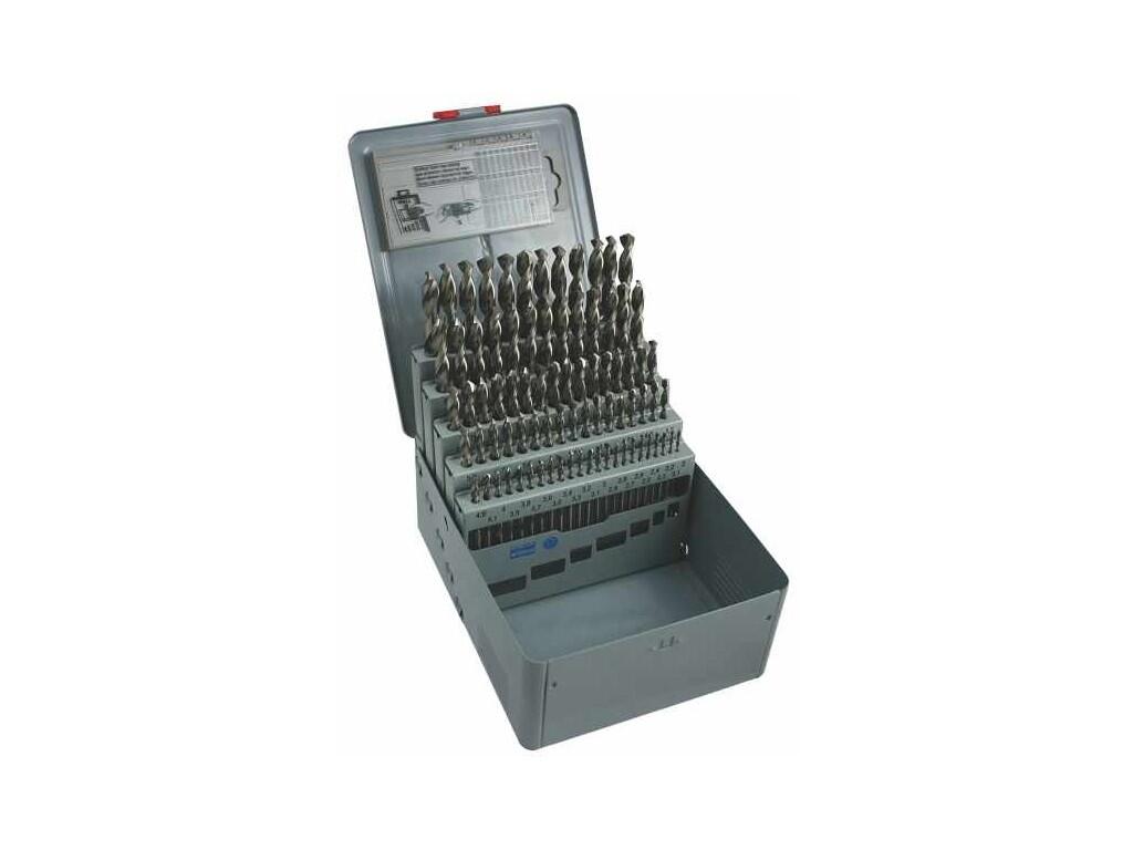 Sada vrtáků 91 dílná, 1,00-10,00x0,1mm S338RCZ001HSS, kovová krabička - SV338RCZ001HSS-91K
