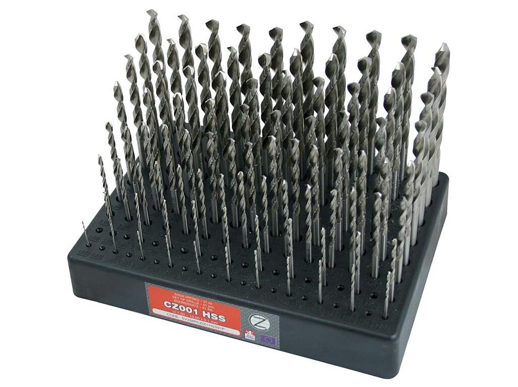 Sada vrtáků 91-dílná, 1,00-10,00x0,1mm S338RCZ001HSS, stojánek plastový - SV338RCZ001HSS-91P