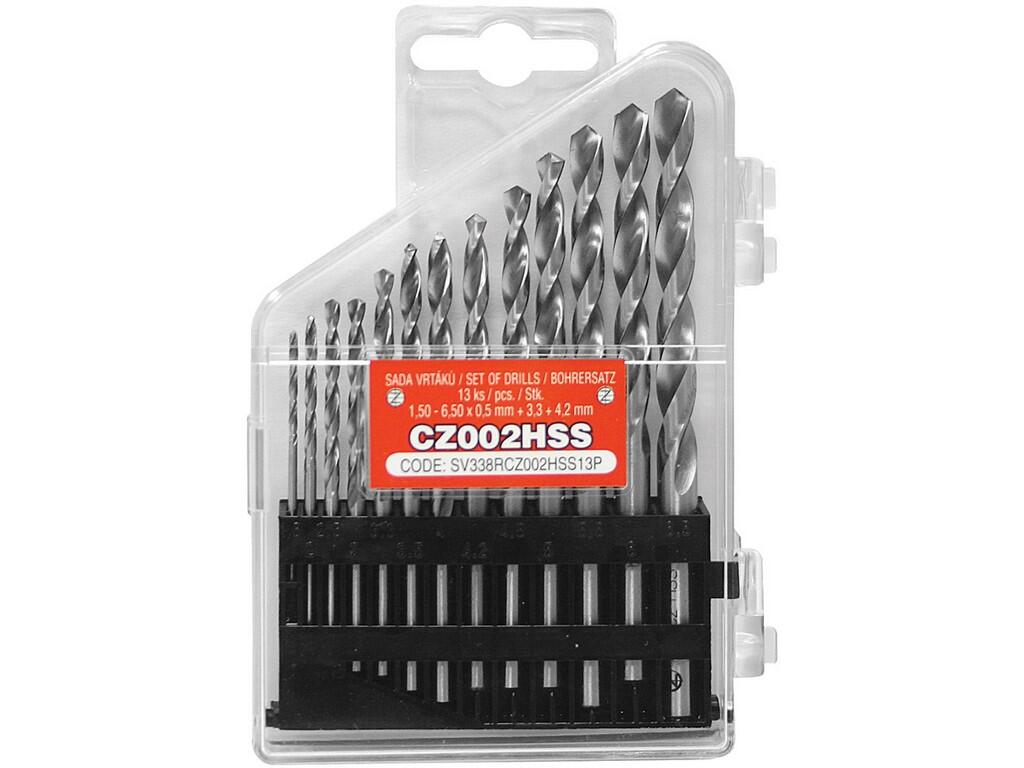 Sada vrtáků 13 dílná, 1,50-6,50x0,5mm+3,3+4,2 S338RCZ002HSS - SV338RCZ002HSS-13P