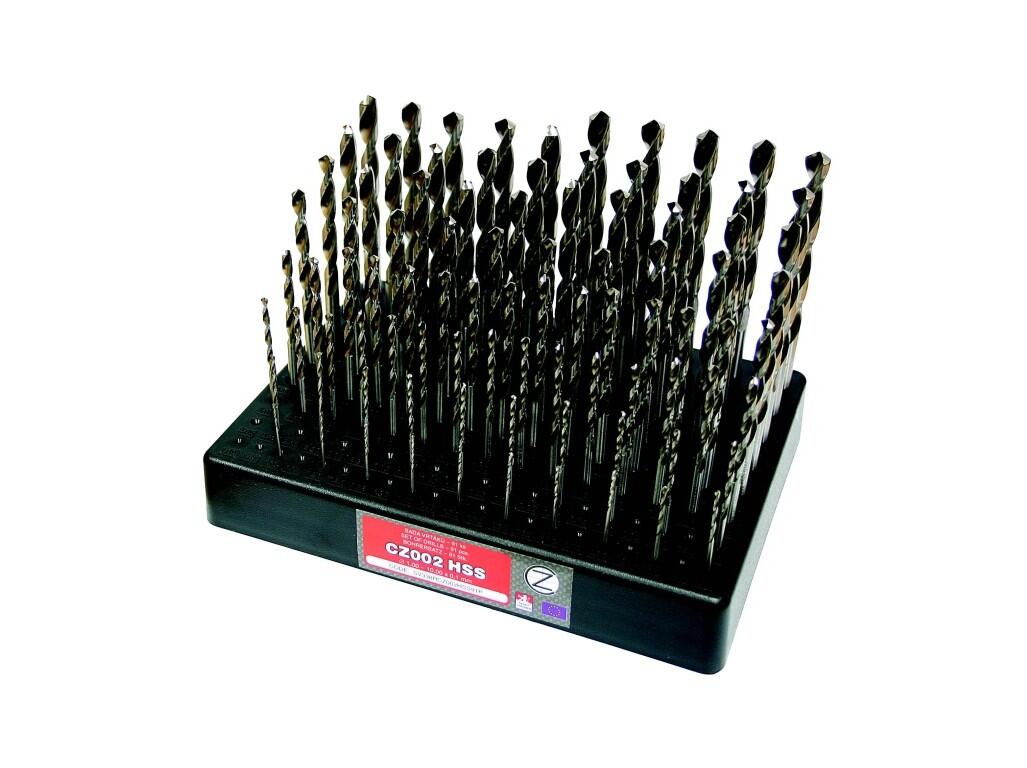 Sada vrtáků 91-dílná, 1,00-10,00x0,1mm S338RCZ002HSS, stojánek plastový - SV338RCZ002HSS-91P