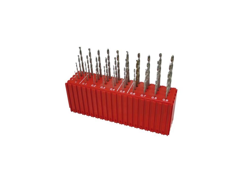 Sada vrtáků 40 dílů MODUL 1,00-4,90x0,1mm CZ004 HSSCo5, plastový stojánek - SV338RCZ004HSSCO5-40P