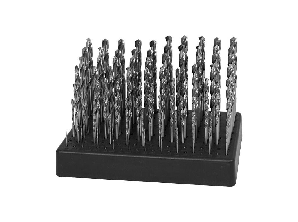 Sada vrtáků 91-dílná 1,00-10,00x0,1mm DIN 338RNHSS Lesklá, stojánek plastový - SV338RNHSS-91P