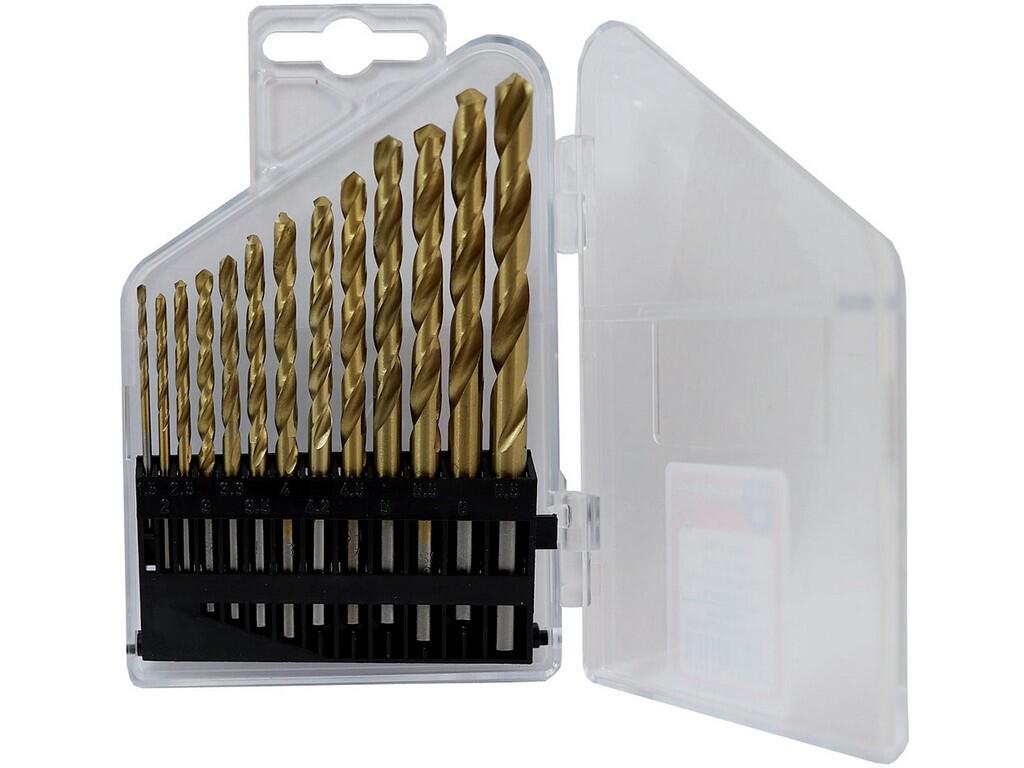 Sada vrtáků 13-ti dílná 1,50- 6,50x0,5mm+3,30+4,20 DIN 338RNHSSTiN Lesklá, plast - SV338RNHSSTIN-13P