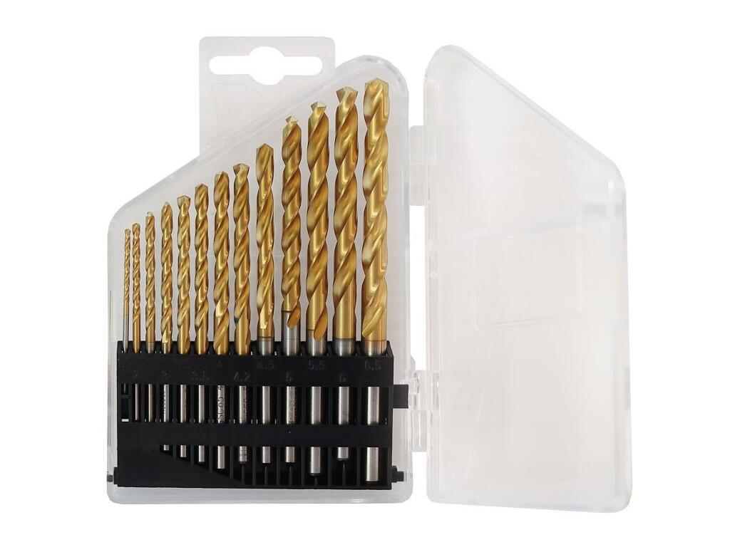 Sada vrtáků 13-ti dílná 1,50- 6,50x0,5mm+3,30+4,20 DIN 338RTiHSSCoTiN Lesklá - SV338RTIHSSCO5TIN-13P