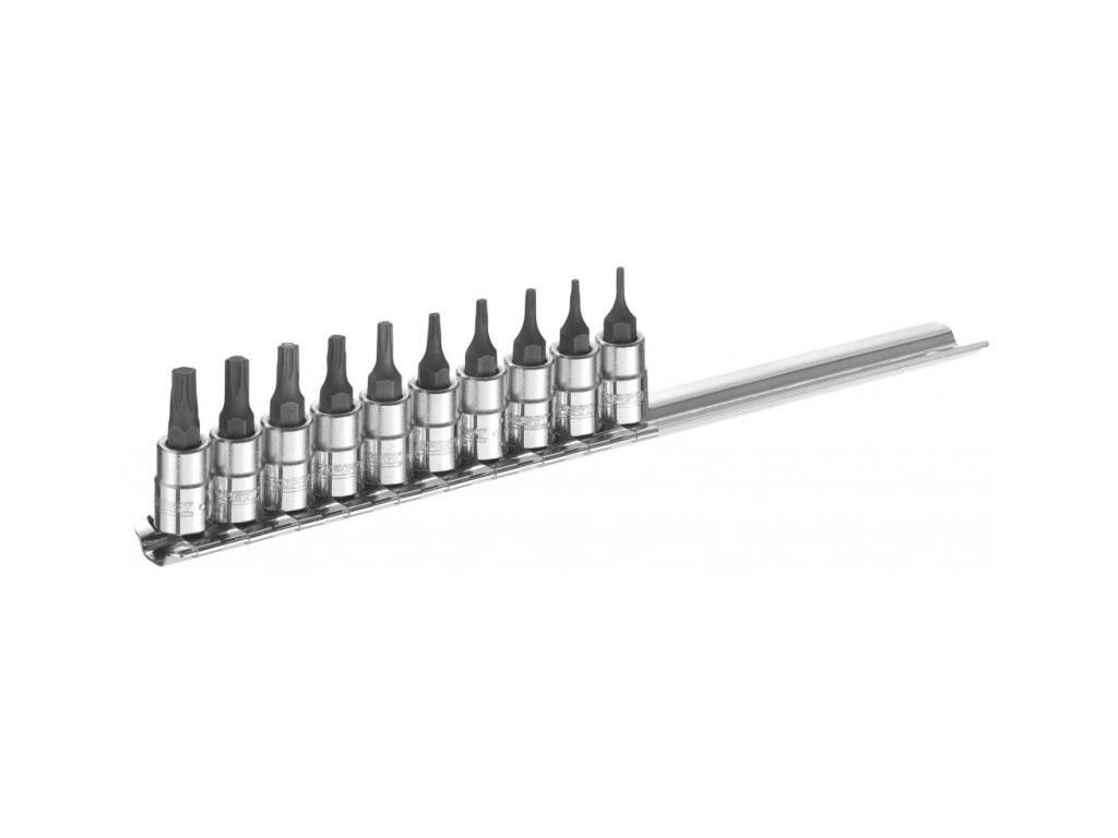 1/4" Sada zástrčných hlavic TORX na liště, 10dílná - TNE030703